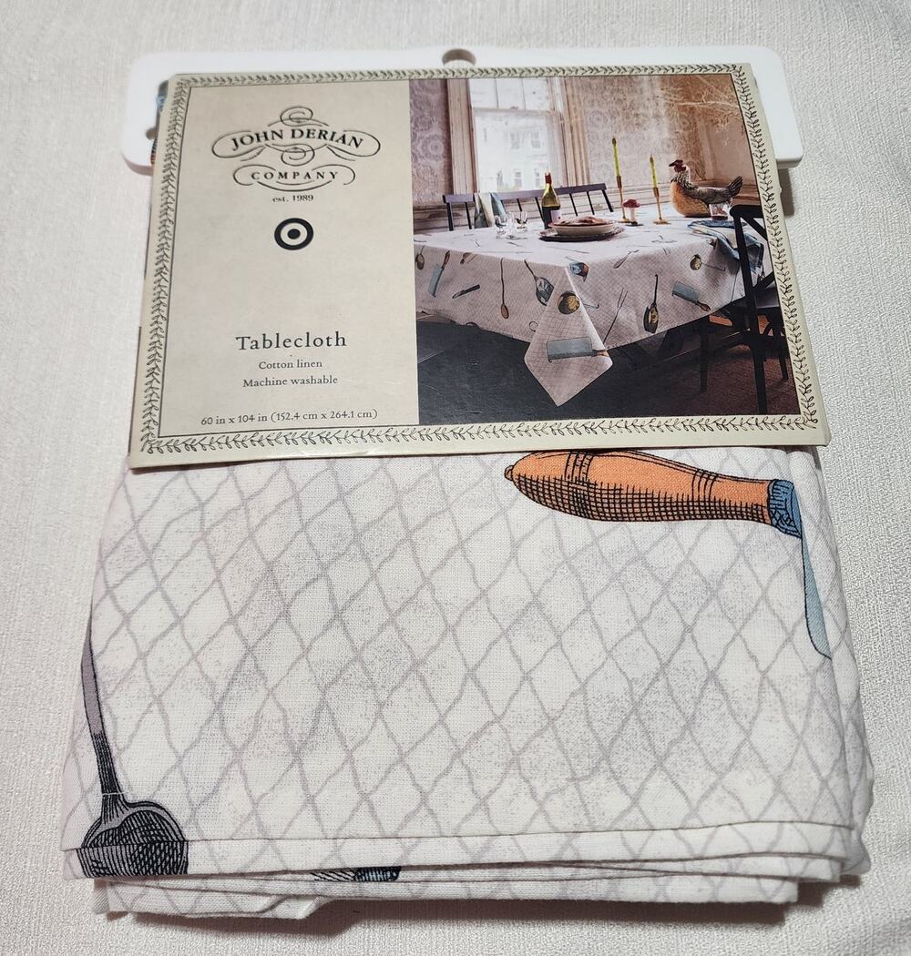 John Derian company tablecloth 60''in x 104'' made 100% cotton